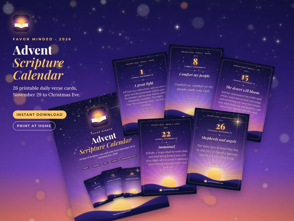 Advent Scripture Calendar 2026, printed and laid out